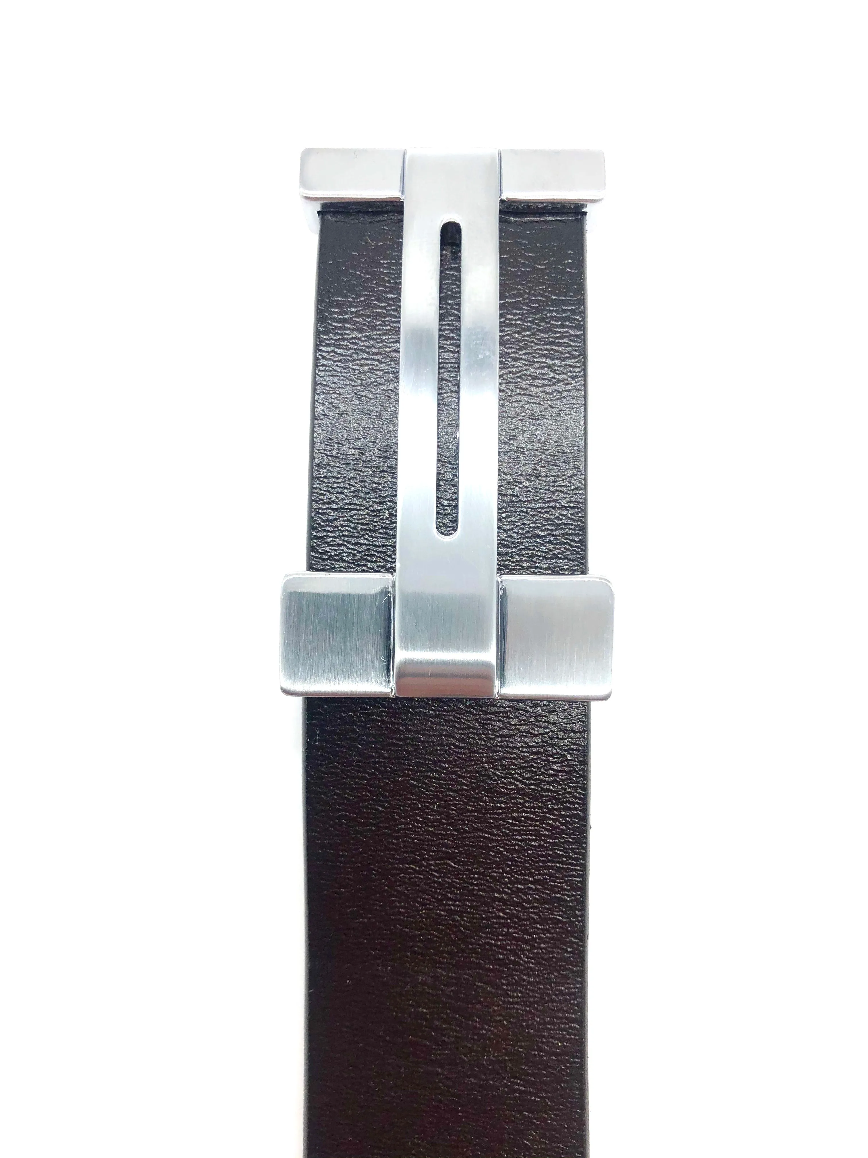 Leather H Belt - Dark Brown