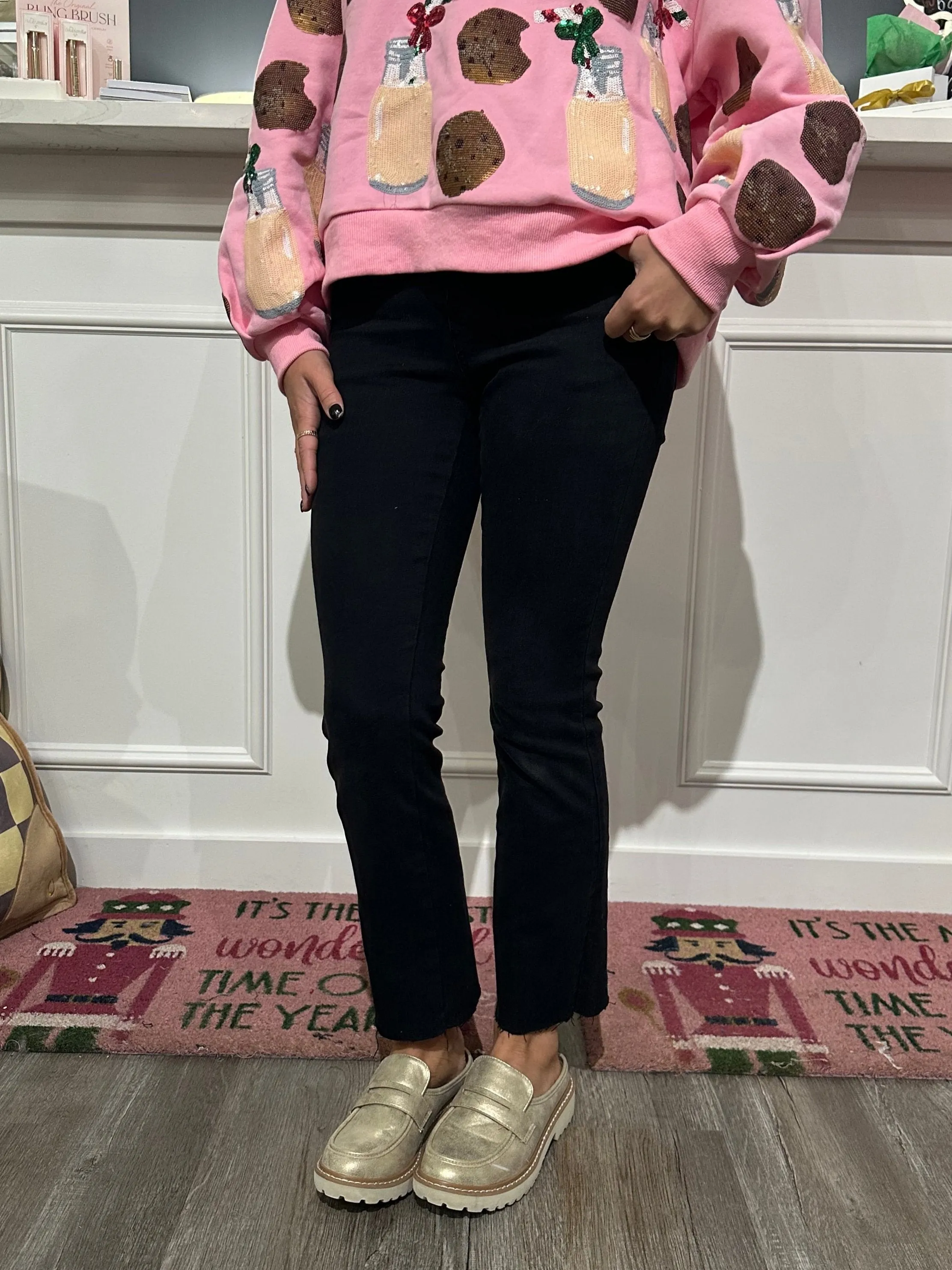 Mid Rise Bootcut Black Denim Jeans
