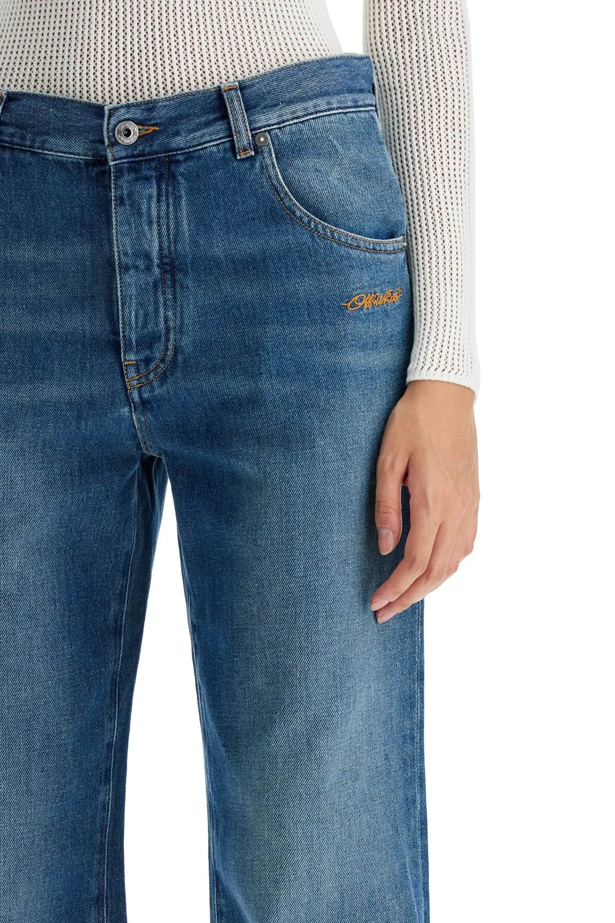 Off-White Wide Leg Jeans (Size - 28)